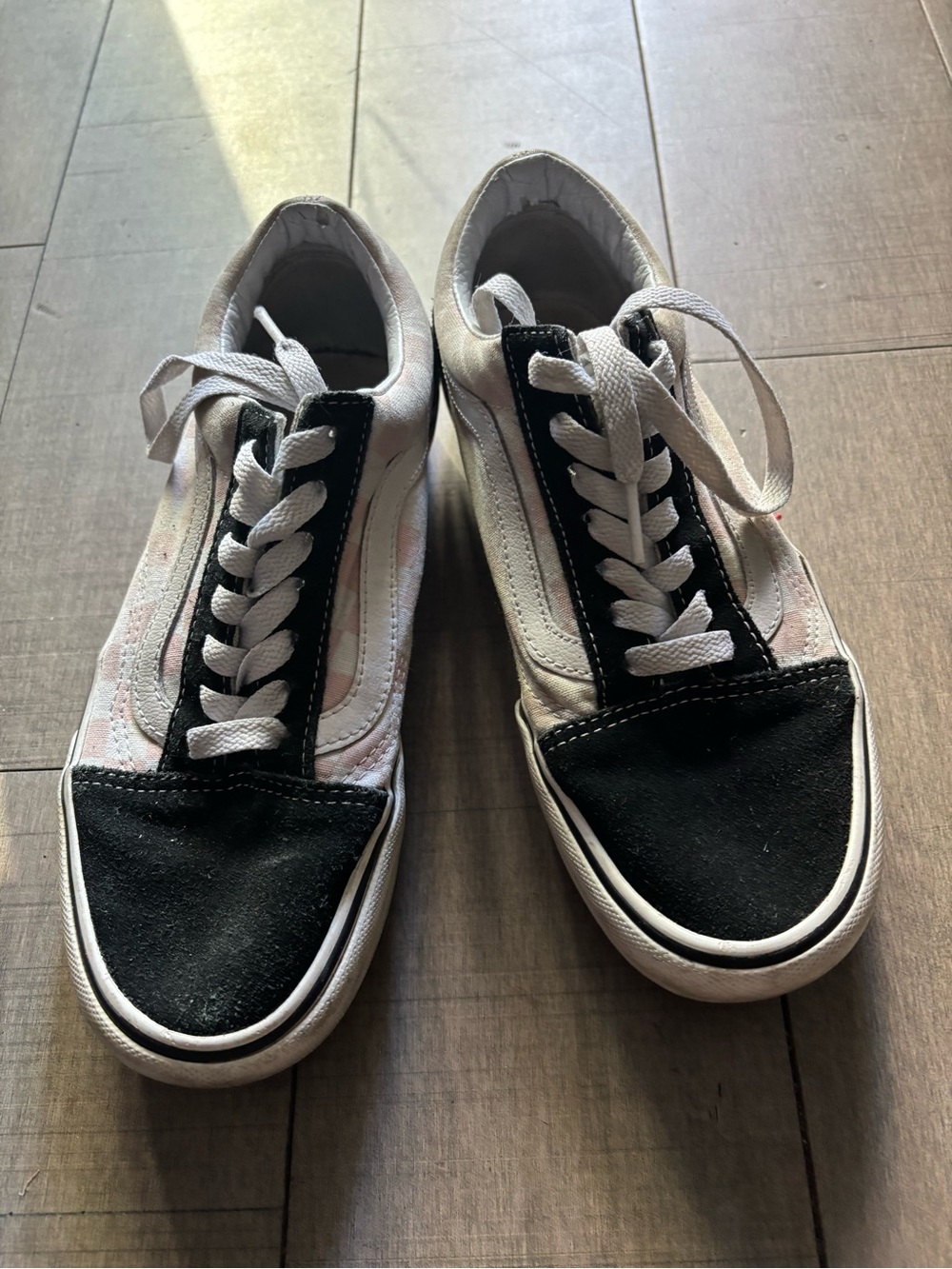 4 for $25- Vans Old Skool Sneakers Pink Checkerboard